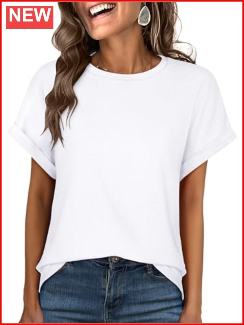 Oversized Short Sleeve Crewneck T-Shirt Soft Lightweight Casual Tee